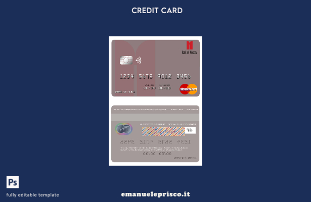 modello mastercard della Banca di Mosca in stile verificato
